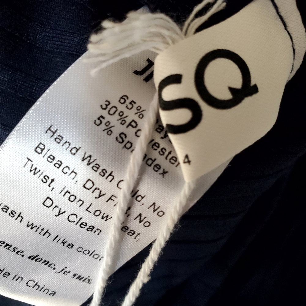 JNSQ Button Front Collar Neck Solid Navy Tee Size… - image 7